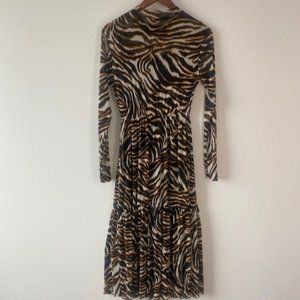 Tiger mock neck dress w/ slip